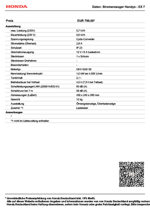 Benzínové elektrocentrály Honda Handy EX 7