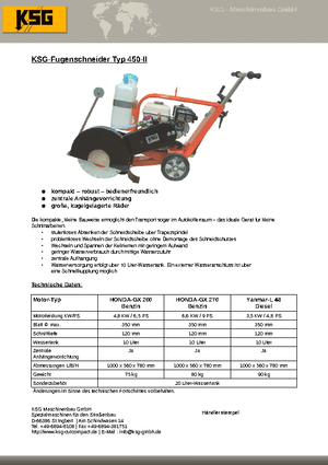 Řezačky spár KSG-Maschinenbau KSG 450