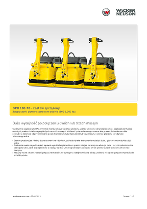 Jednosměrné vibrační desky Wacker Neuson Koppelsatz für 3 x DPU 100-70