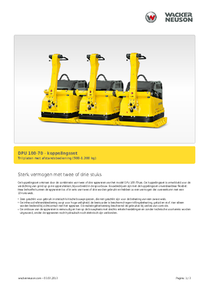 Jednosměrné vibrační desky Wacker Neuson Koppelsatz für 3 x DPU 100-70