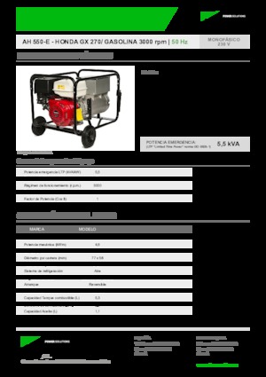Benzínové elektrocentrály INMESOL AH 550-E