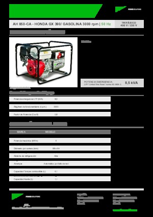 Benzínové elektrocentrály INMESOL AH 850-CA