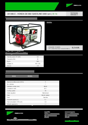 Benzínové elektrocentrály INMESOL AH 850-E