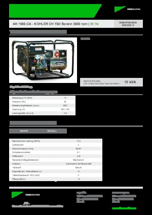 Benzínové elektrocentrály INMESOL AK 1500-CA