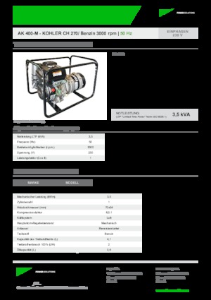Benzínové elektrocentrály INMESOL AK 400-M