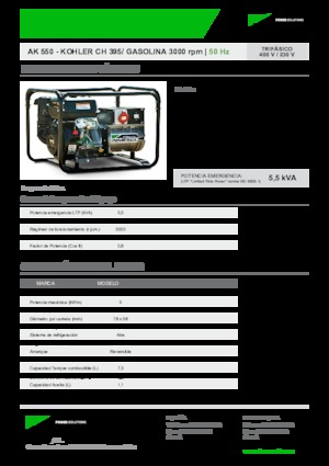 Benzínové elektrocentrály INMESOL AK 550-M