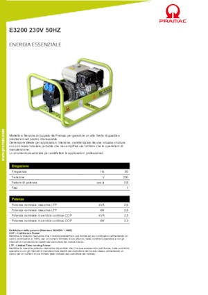 Benzínové elektrocentrály PRAMAC Lifter E 3200