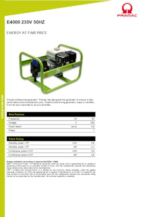 Benzínové elektrocentrály PRAMAC Lifter E 4000
