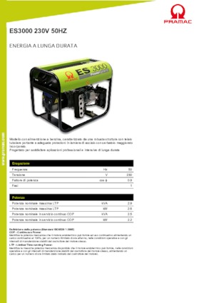 Benzínové elektrocentrály PRAMAC Lifter ES 3000