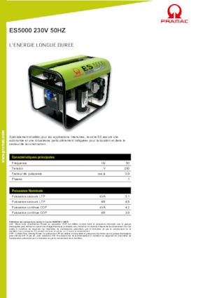 Benzínové elektrocentrály PRAMAC Lifter ES 5000