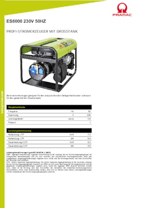 Benzínové elektrocentrály PRAMAC Lifter ES 8000