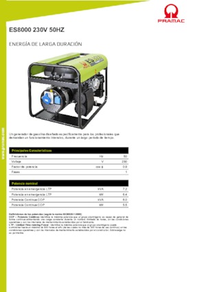 Benzínové elektrocentrály PRAMAC Lifter ES 8000