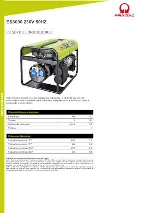Benzínové elektrocentrály PRAMAC Lifter ES 8000