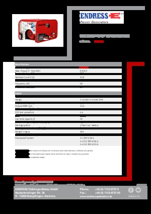 Benzínové elektrocentrály Endress ESE 1006 HG-GT ES ISO Duplex