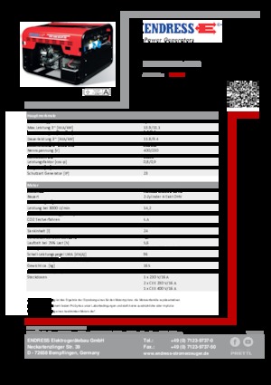 Benzínové elektrocentrály Endress ESE 1206 DHS-GT ES