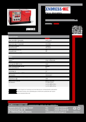 Benzínové elektrocentrály Endress ESE 1308 DBG ES ISO Duplex Silent