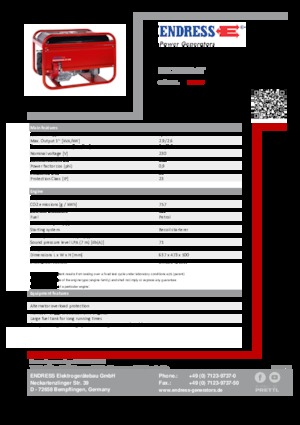 Benzínové elektrocentrály Endress ESE 206 HS-GT
