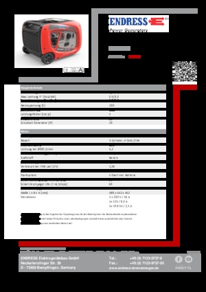 Benzínové elektrocentrály Endress ESE 3000i