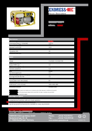Benzínové elektrocentrály Endress ESE 304 HG DIN