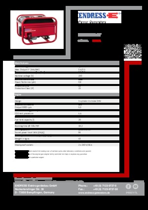 Benzínové elektrocentrály Endress ESE 306 HS GT