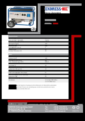 Benzínové elektrocentrály Endress ESE 6000 BS