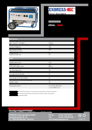 Benzínové elektrocentrály Endress ESE 6000 BS