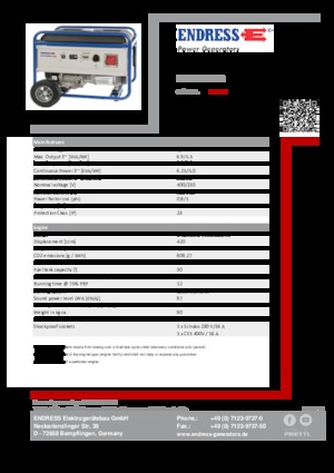 Benzínové elektrocentrály Endress ESE 6000 DBS