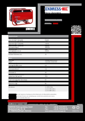 Benzínové elektrocentrály Endress ESE 606 DHS-GT ES