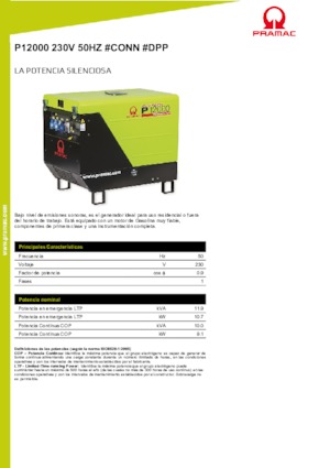 Benzínové elektrocentrály PRAMAC Lifter P 12000 THB