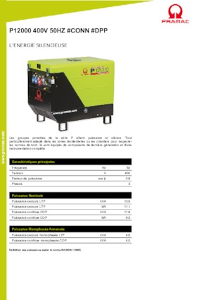 Benzínové elektrocentrály PRAMAC Lifter P 12000 THB