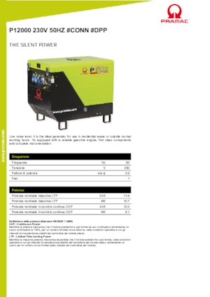 Benzínové elektrocentrály PRAMAC Lifter P 12000 THB