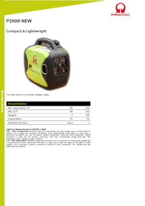 Benzínové elektrocentrály PRAMAC Lifter P 2000 i