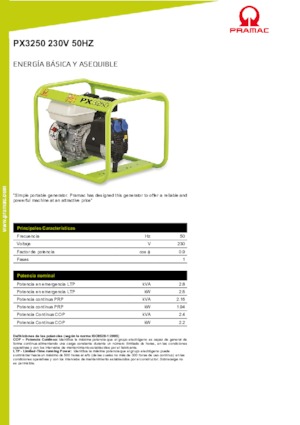 Benzínové elektrocentrály PRAMAC Lifter PX 3250