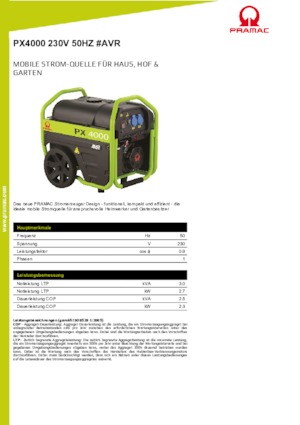 Benzínové elektrocentrály PRAMAC Lifter PX 4000