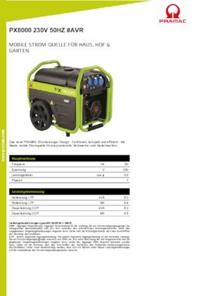 Benzínové elektrocentrály PRAMAC Lifter PX 4000