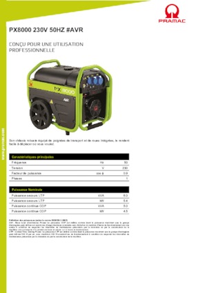 Benzínové elektrocentrály PRAMAC Lifter PX 8000