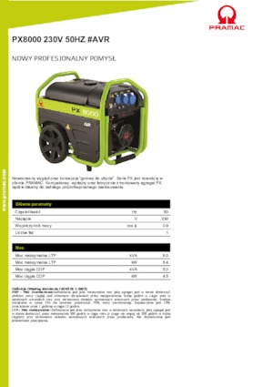 Benzínové elektrocentrály PRAMAC Lifter PX 8000