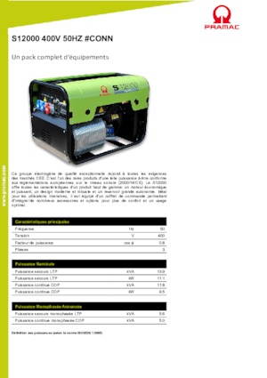Benzínové elektrocentrály PRAMAC Lifter S 12000