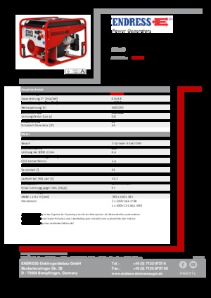 Benzínové elektrocentrály Endress SEA 6