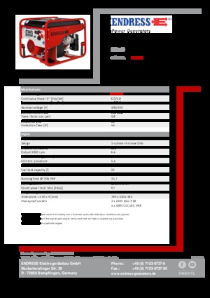 Benzínové elektrocentrály Endress SEA 6