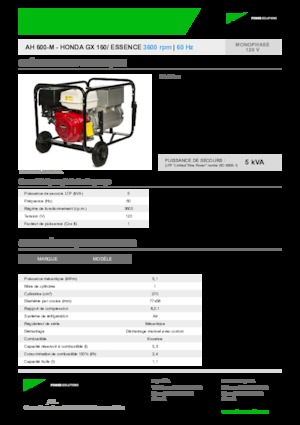 Benzínové elektrocentrály INMESOL AH 600-M