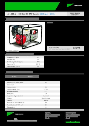 Benzínové elektrocentrály INMESOL AH 620-M