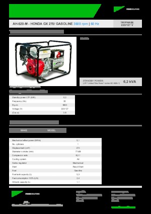 Benzínové elektrocentrály INMESOL AH 620-M