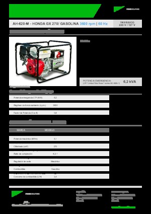 Benzínové elektrocentrály INMESOL AH 620-M