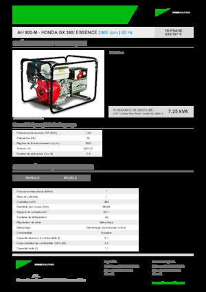 Benzínové elektrocentrály INMESOL AH 900-M