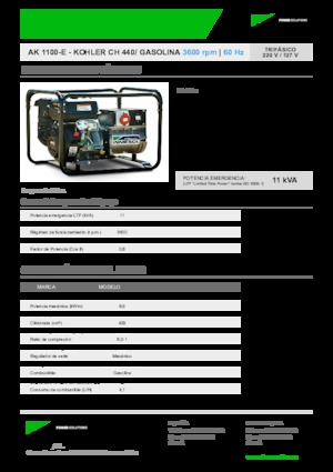 Benzínové elektrocentrály INMESOL AK 1100-E