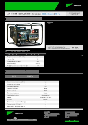 Benzínové elektrocentrály INMESOL AK 1100-M
