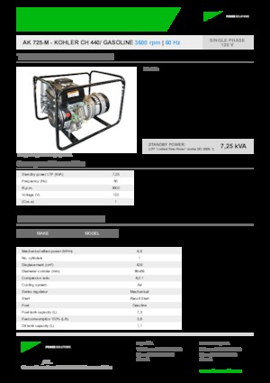 Benzínové elektrocentrály INMESOL AK 725-M