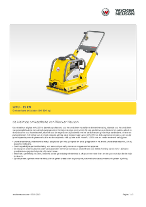Jednosměrné vibrační desky Wacker Neuson WPU 1550 A