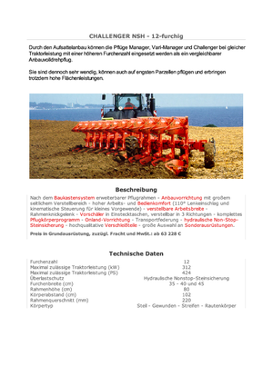 Pluhy Kuhn Challenger 12 NSH